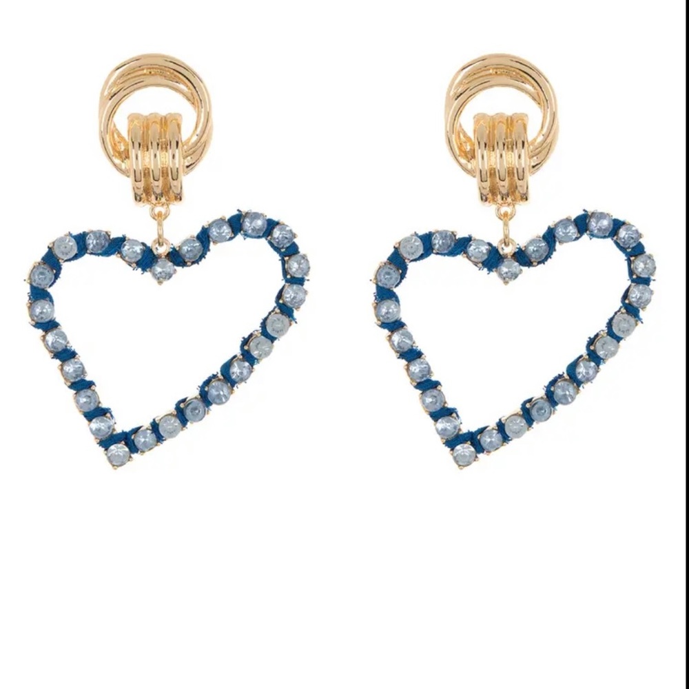 🩵NWT MELROSE AND MARKET Statement Heart Drop Earrings